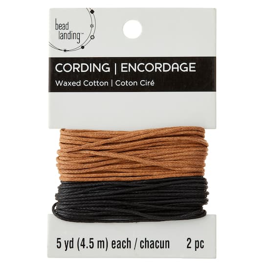 12 Pack: Coco & Black Waxed Cotton Cording by Bead Landing™